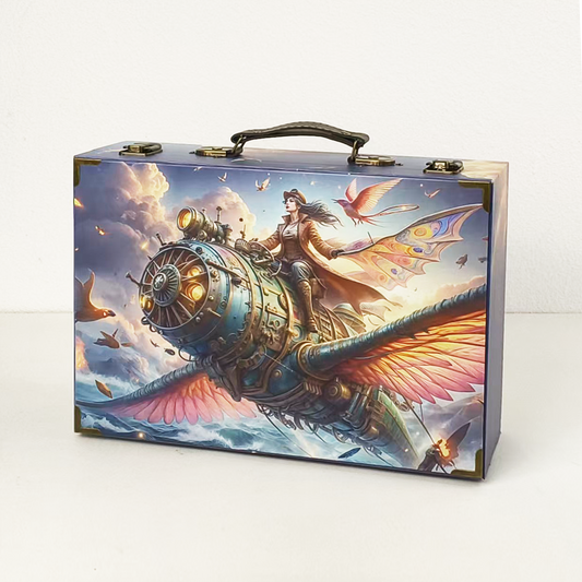 #01226 Customized Pattern Wooden Suitcase