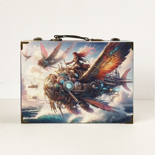 #01226 Customized Pattern Wooden Suitcase