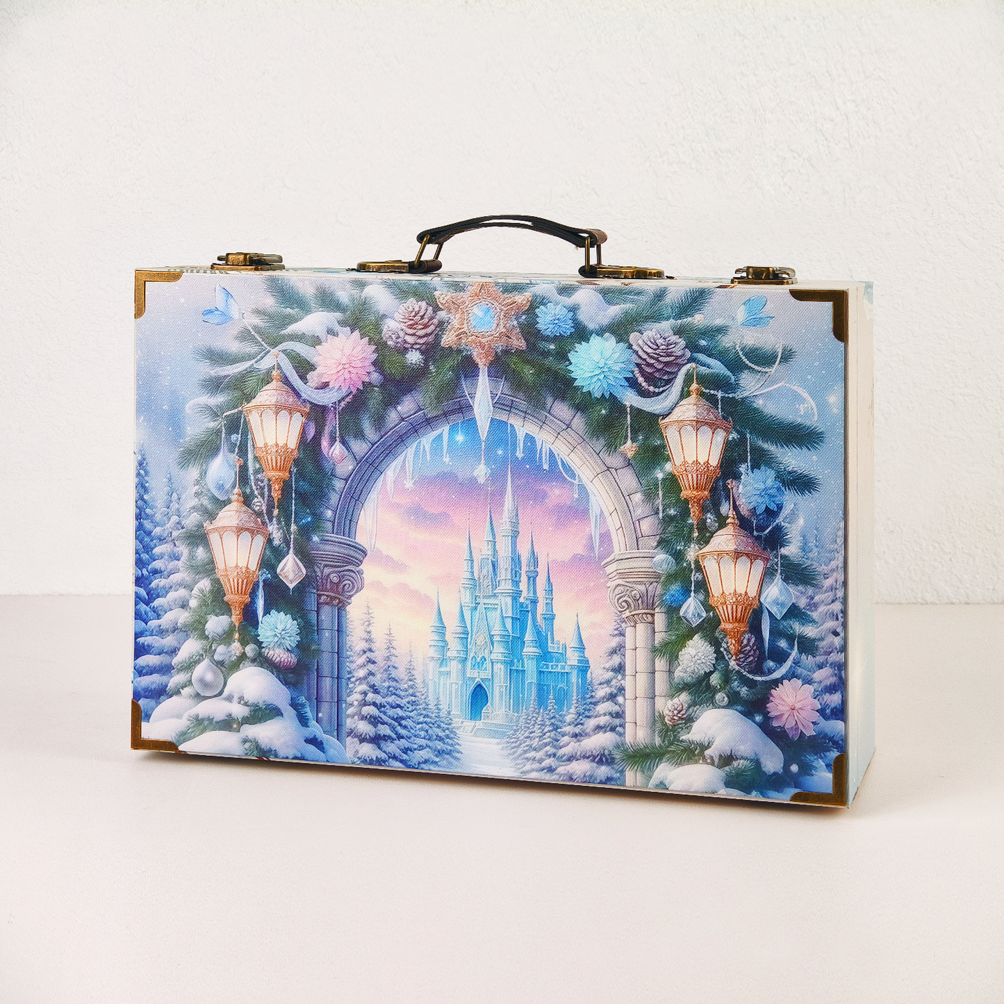 #01310 Customized Pattern Wooden Suitcase