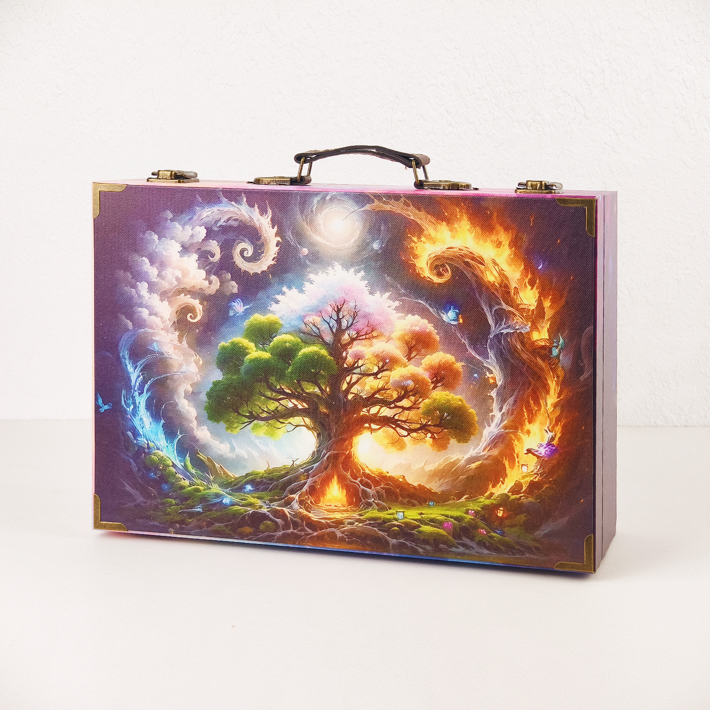 #01313 Customized Pattern Wooden Suitcase