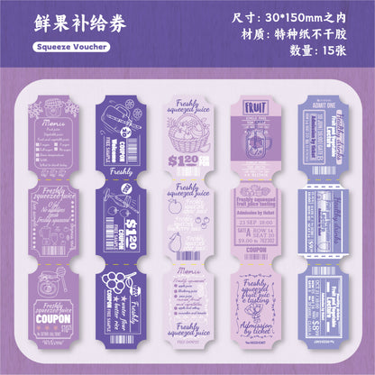 #02504 Vintage Stamp Ticket  Series Sticker