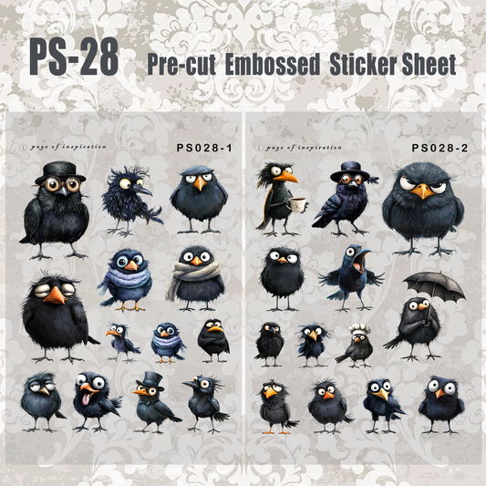 #PS-28 Pre-cut Embossed PET Sticker Sheet