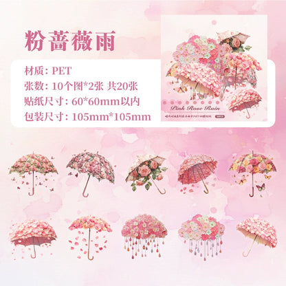 #02685 Flower Umberlla Series Sticker