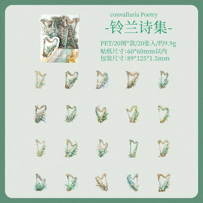 #02843 Flower Music Instrument Series Sticker