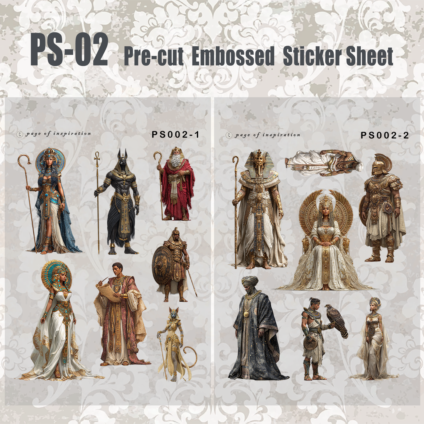 #PS-02 Pre-cut Embossed PET Sticker Sheet