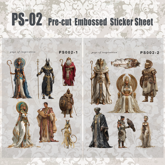 #PS-02 Pre-cut Embossed PET Sticker Sheet