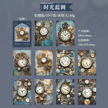 #02454 Vintage Clock Series Material Paper