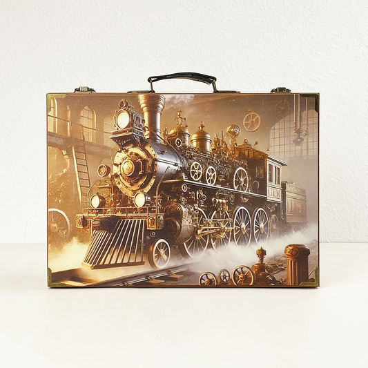 #01138 Customized Pattern Wooden Suitcase