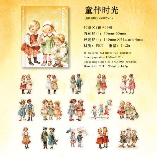 #02861 Vintage girl Series Sticker