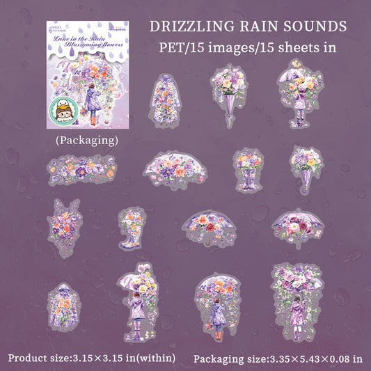#02357 Flower In the Rain Series Sticker