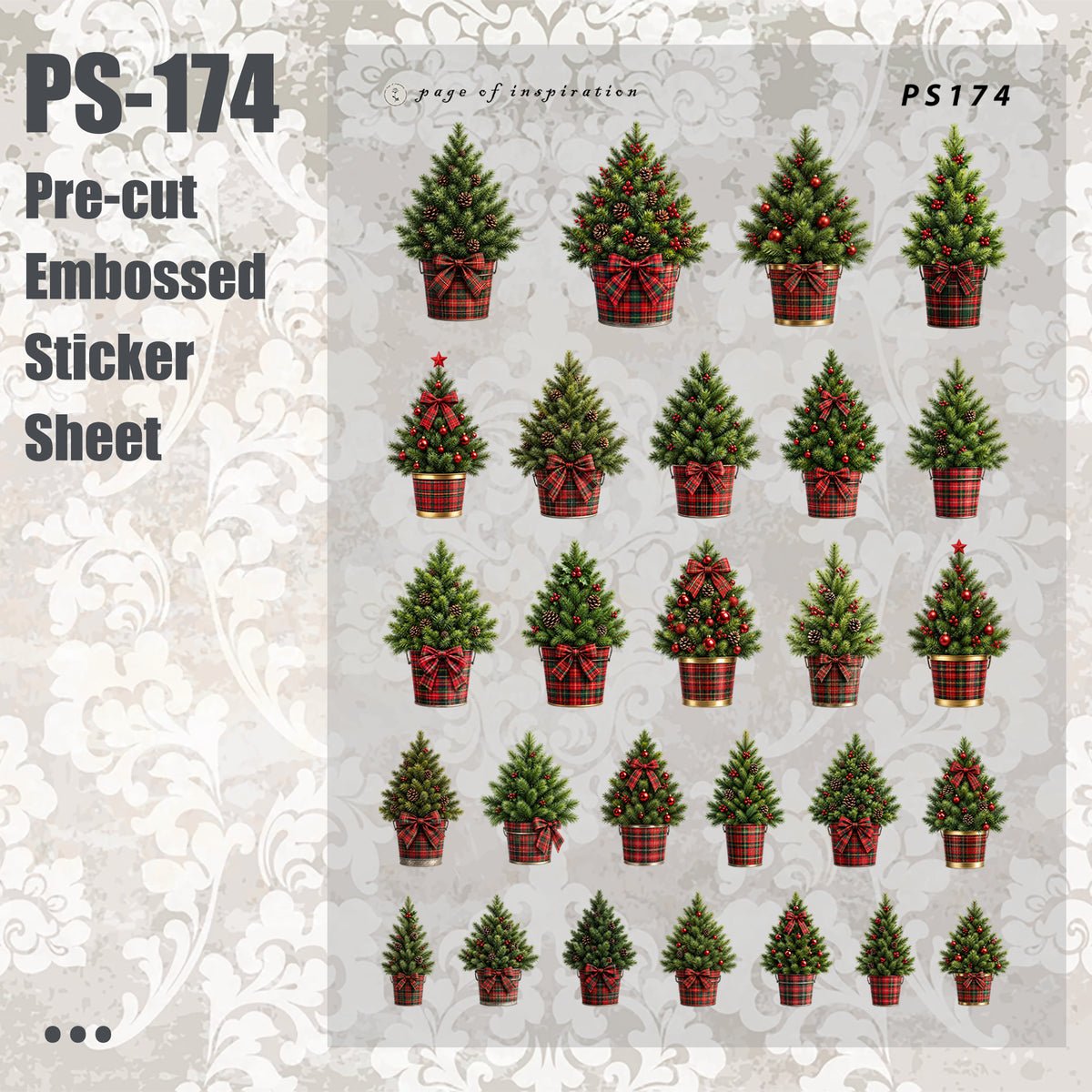 #PS-174 Pre-cut Embossed PET Sticker Sheet