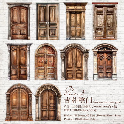 #02440 Vintage Wooden Door Series Sticker