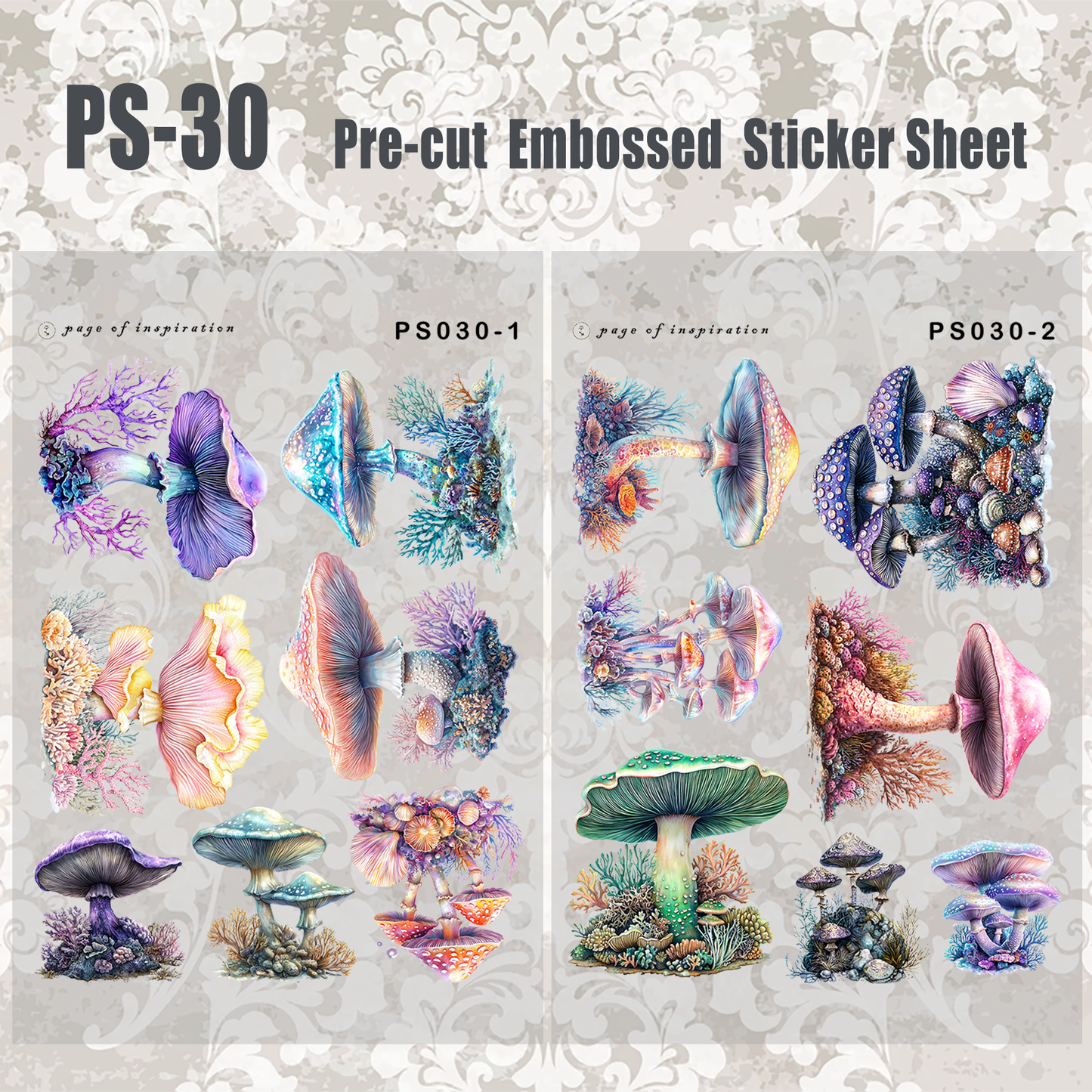 #PS-30 Pre-cut Embossed PET Sticker Sheet