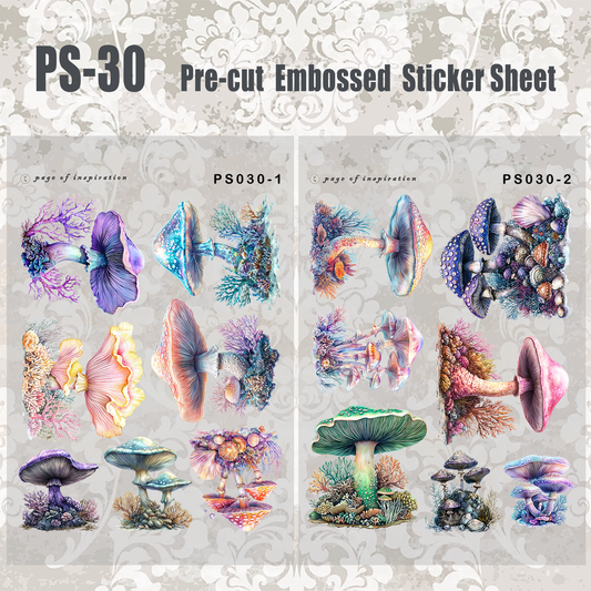 #PS-30 Pre-cut Embossed PET Sticker Sheet