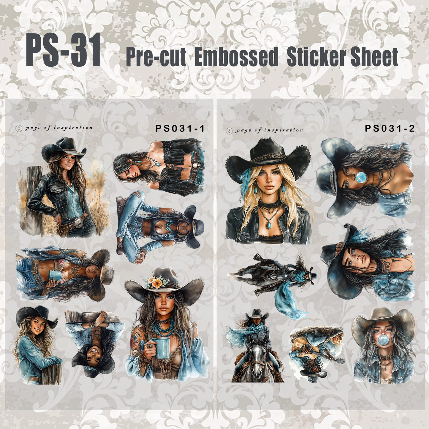 #PS-31 Pre-cut Embossed PET Sticker Sheet