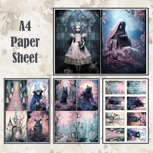 #4A33 POI Print A4 Cardstock Paper Set 4 Pcs