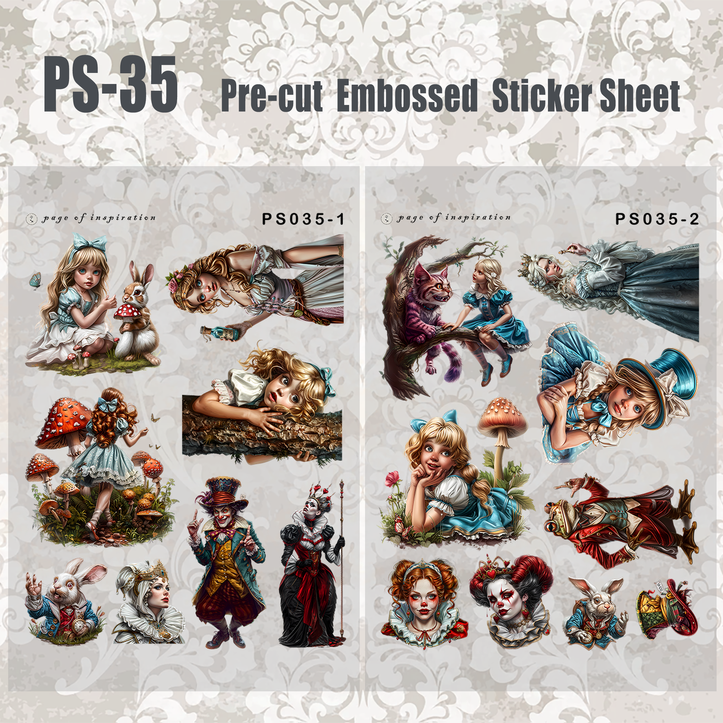 #PS-35 Pre-cut Embossed PET Sticker Sheet