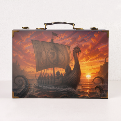 #01361 Customized Pattern Wooden Suitcase