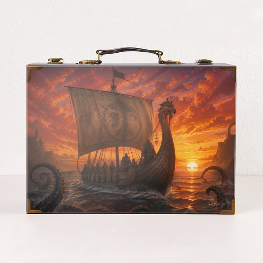 #01361 Customized Pattern Wooden Suitcase