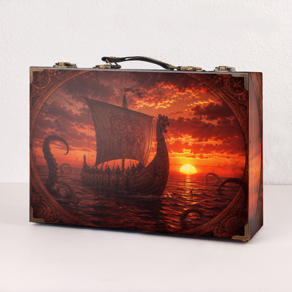 #01361 Customized Pattern Wooden Suitcase