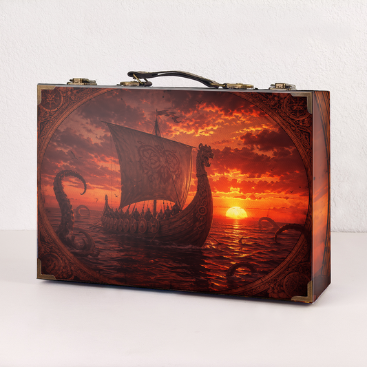 #01361 Customized Pattern Wooden Suitcase