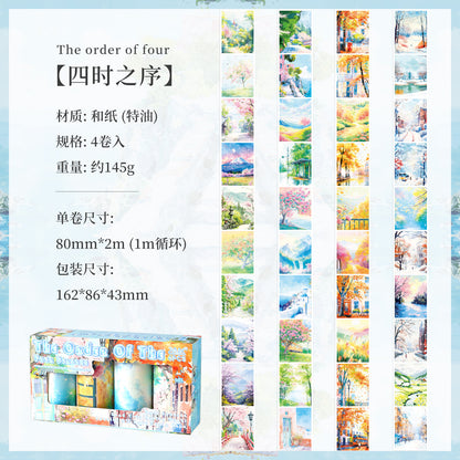 #03158 Four Seasons Scenery Series Precut Tape Set 4 Rolls