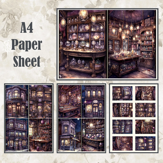 #4A38 POI Print A4 Cardstock Paper Set 4 Pcs
