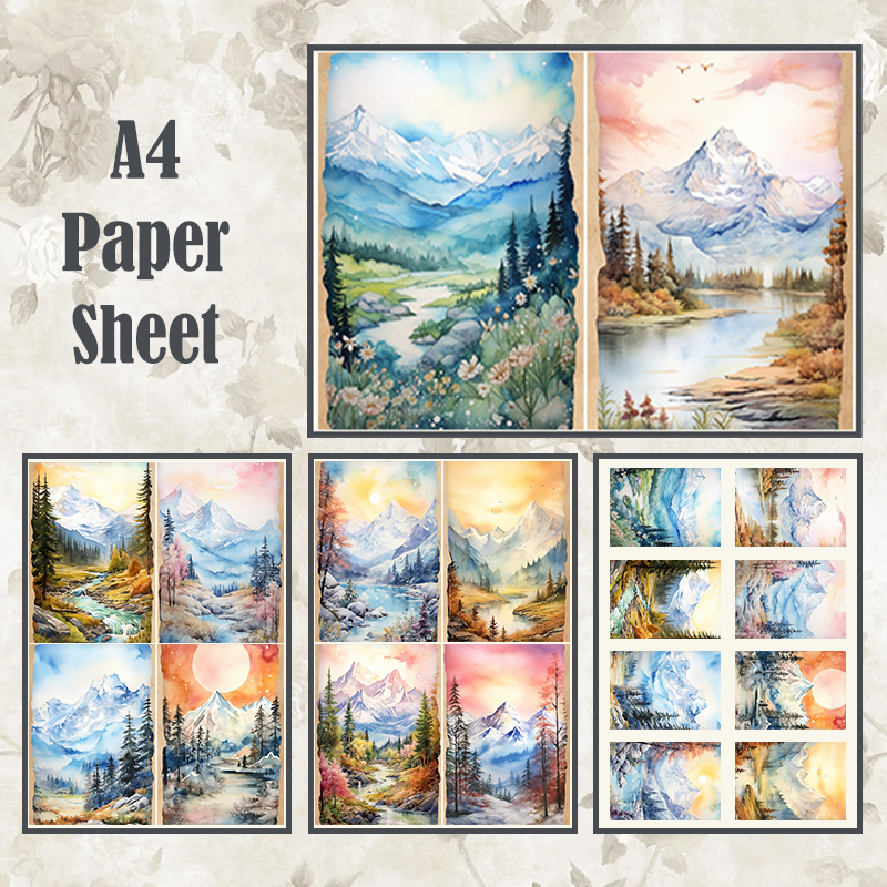 #4A39 POI Print A4 Cardstock Paper Set 4 Pcs