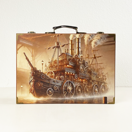 #01138 Customized Pattern Wooden Suitcase