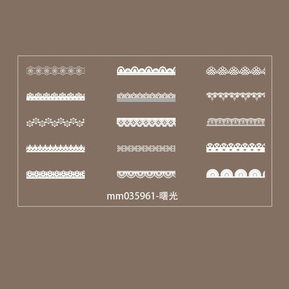 #02815 White Lace Frame Series Sticker