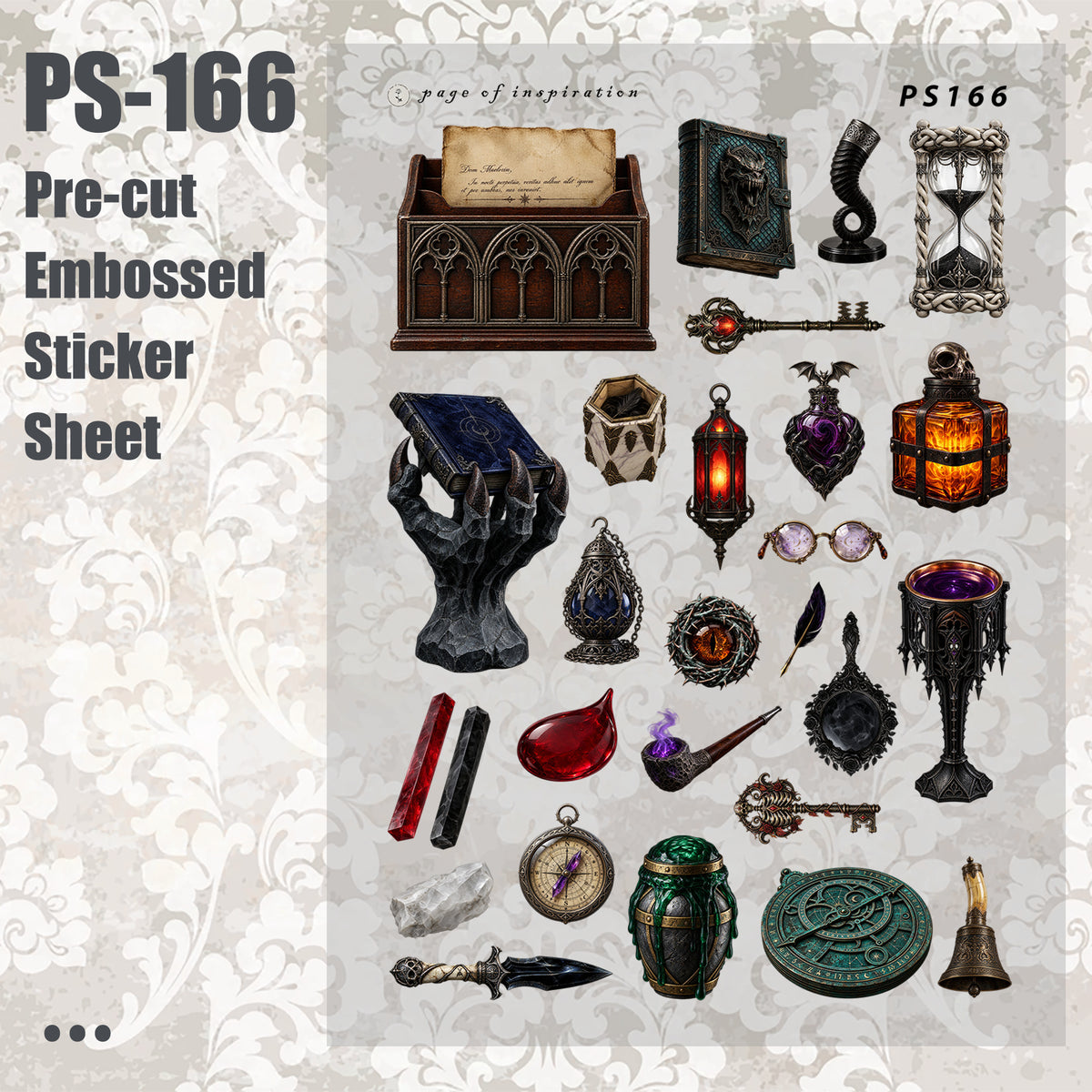 #PS-166 Pre-cut Embossed PET Sticker Sheet