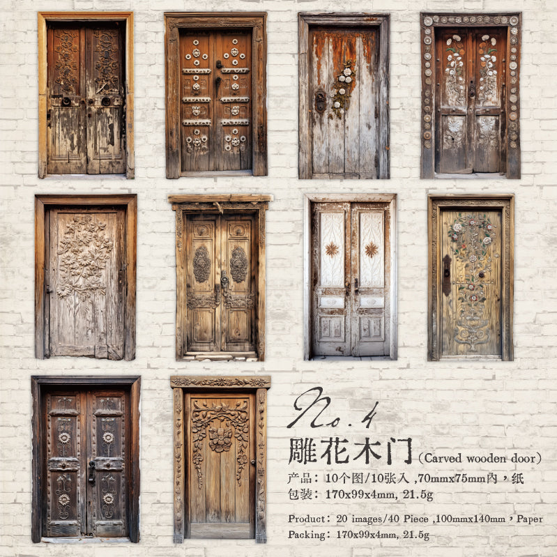 #02440 Vintage Wooden Door Series Sticker