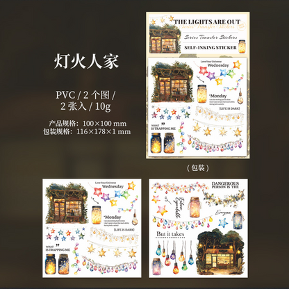 #02040 Night Scene Sticker