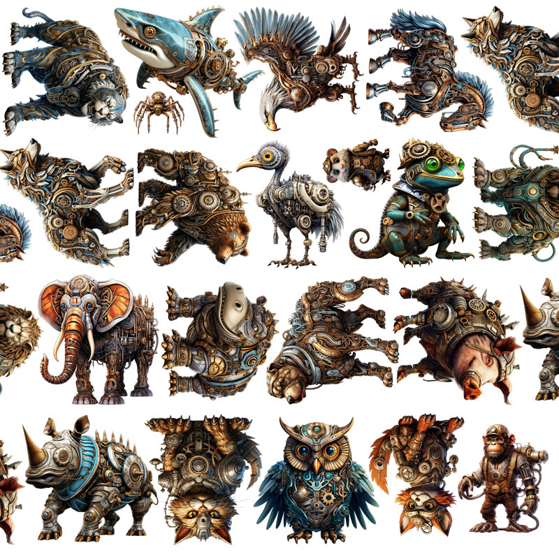 #03270 Customized PET Tape Steam Punk Animal