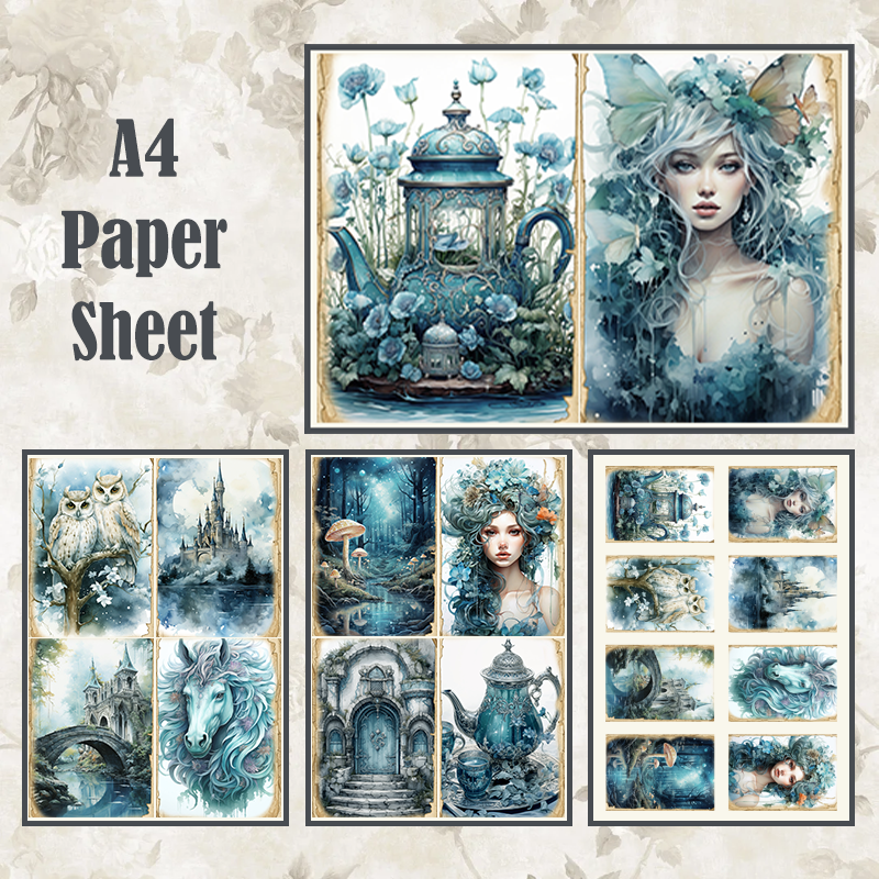 #4A40 POI Print A4 Cardstock Paper Set 4 Pcs
