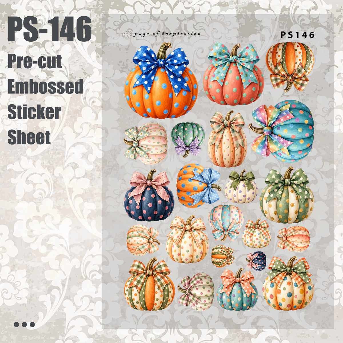 #PS-146 Pre-cut Embossed PET Sticker Sheet