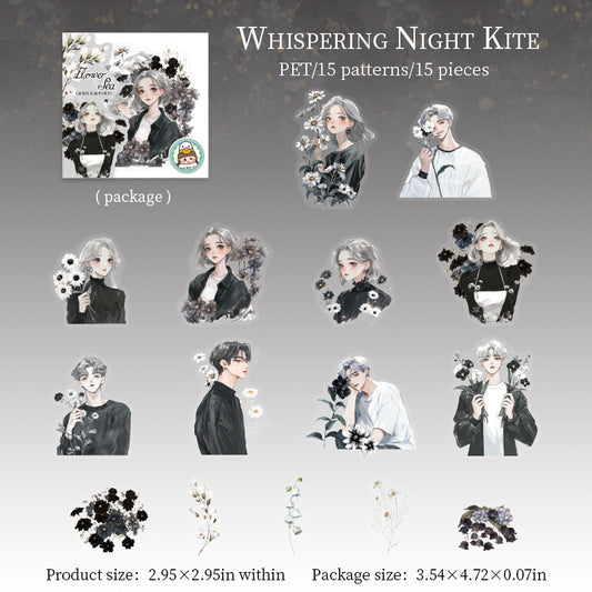 #02432 Flower and Teenager Series Sticker