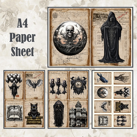 #4A41 POI Print A4 Cardstock Paper Set 4 Pcs