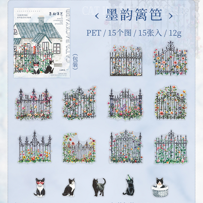 #02042 Flower Fence Sticker