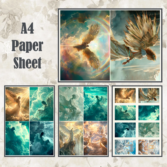 #4A43 POI Print A4 Cardstock Paper Set 4 Pcs