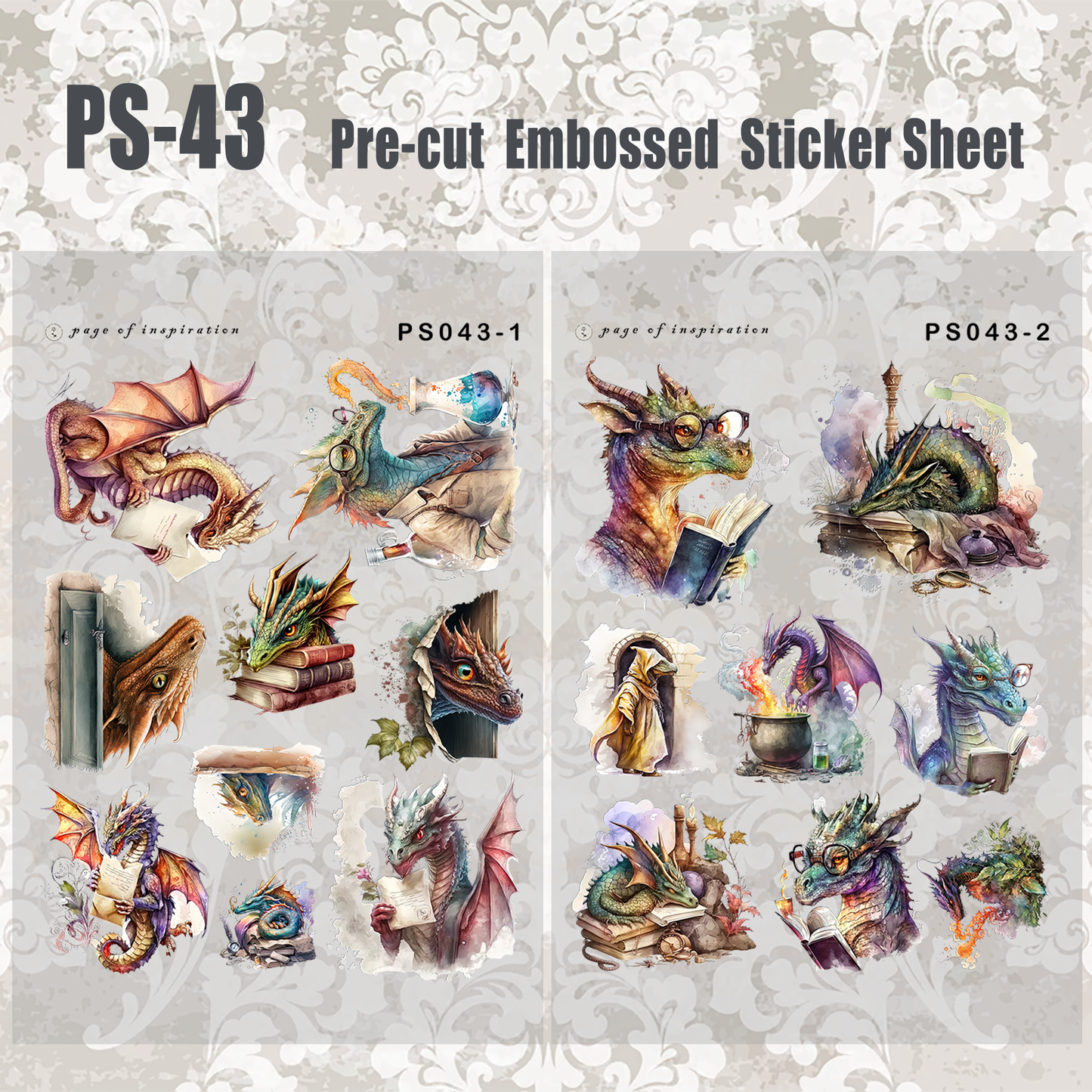 #PS-43 Pre-cut Embossed PET Sticker Sheet