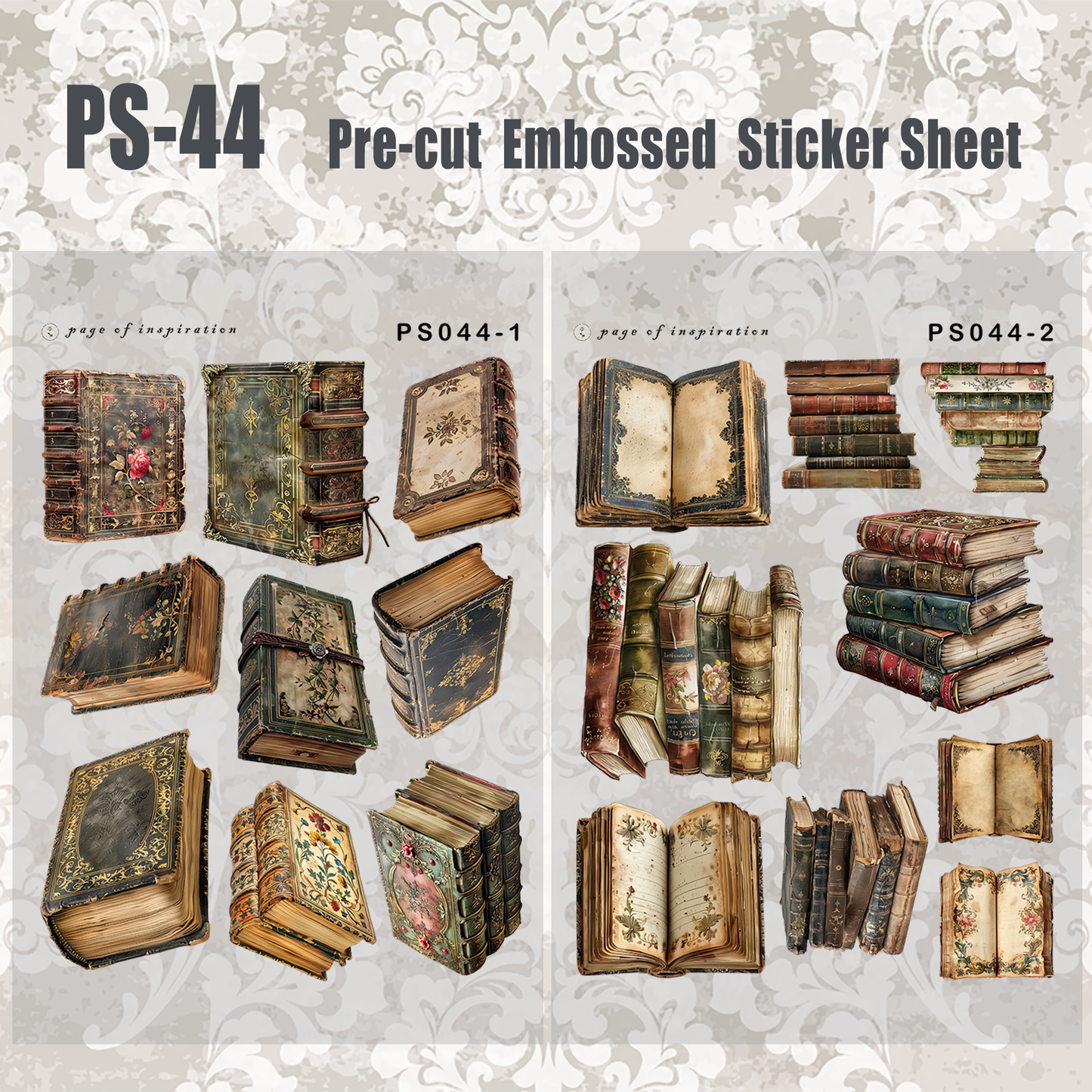 #PS-44 Pre-cut Embossed PET Sticker Sheet