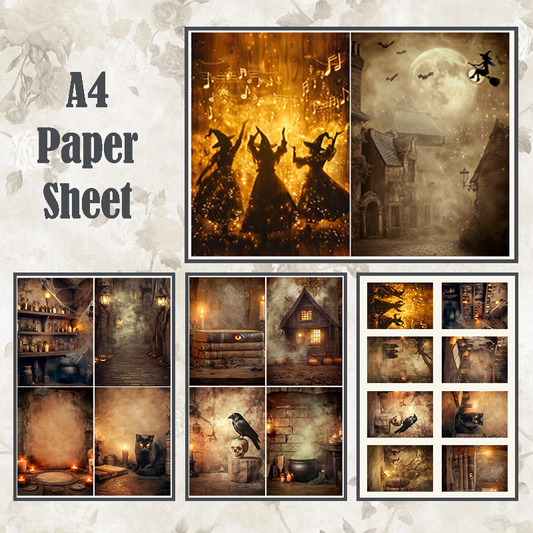 #4A44 POI Print A4 Cardstock Paper Set 4 Pcs