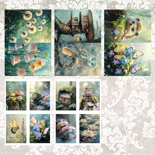 #5A46 POI Print A5 Cardstock Paper Set 10 Pcs Animal