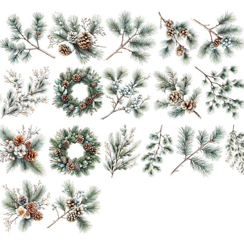 #03262 Customized PET Tape Winter Tree Branch