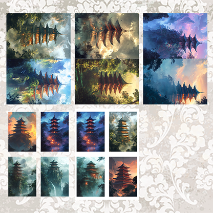 #5A47 POI Print A5 Cardstock Paper Set 10 Pcs