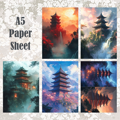 #5A47 POI Print A5 Cardstock Paper Set 10 Pcs