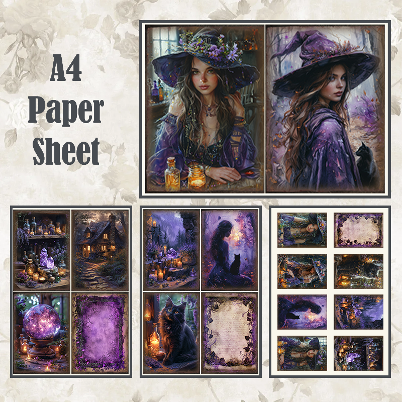 #4A48 POI Print A4 Cardstock Paper Set 4 Pcs