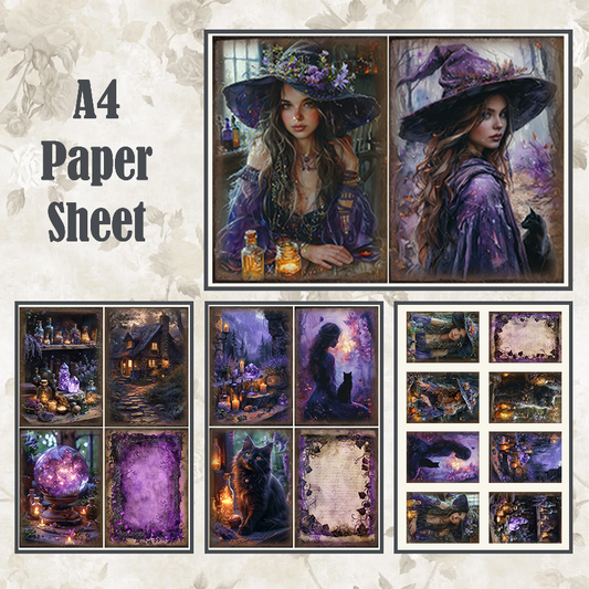 #4A48 POI Print A4 Cardstock Paper Set 4 Pcs