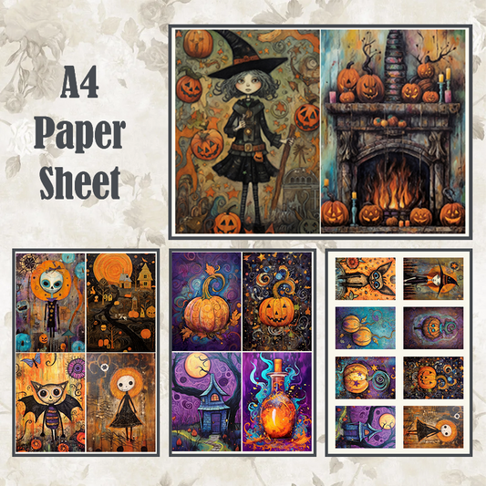 #4A49 POI Print A4 Cardstock Paper Set 4 Pcs